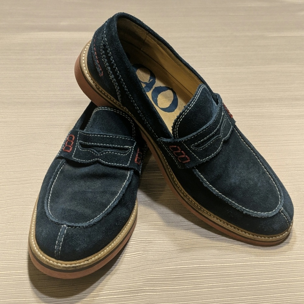 Suede Navy 1901's with Red Trim